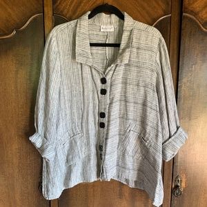 100% Linen Jacket with Front Pockets